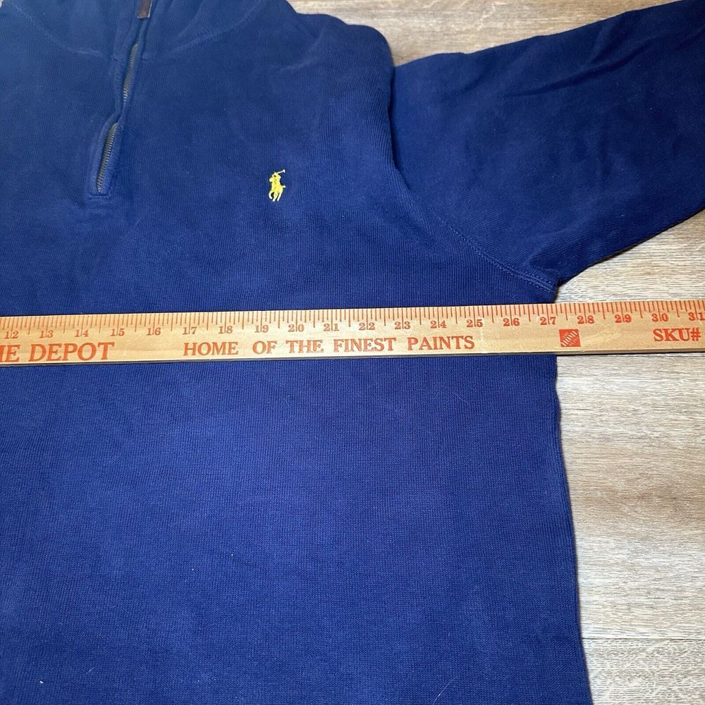 Polo Ralph Lauren‎ 1/4 Zip Pullover Sweater Mens 1XL Big Navy Blue Academia - Picture 10 of 10